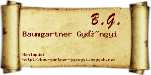 Baumgartner Gyöngyi névjegykártya