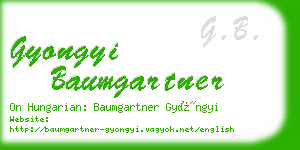 gyongyi baumgartner business card